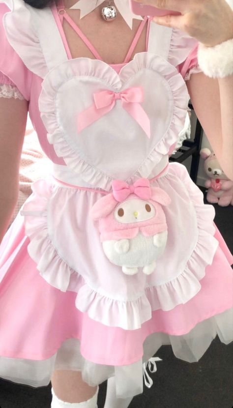 Kawaii Hello Kitty Outfit, My Melody Dress, Sanrio Costumes, Sanrio Dress, Cinnamoroll Party, Sanrio Room Decor, Whimsical Dresses, Sanrio Room, Character Halloween Costumes