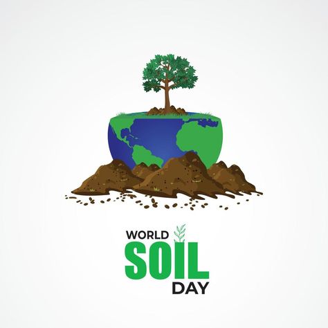 World Soil Day concept. Template for background, banner, card, poster. Vector illustration. World Soil Day Poster, World Soil Day, Card Poster, Background Banner, Background Images, Vector Art, Soil, Vector Free, Vector Illustration