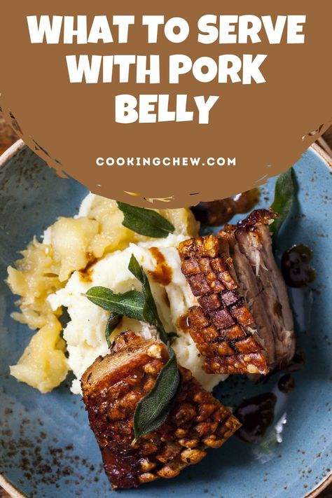 Pork Belly Side Dishes Dinners, What To Eat With Pork Belly, Stuffed Pork Belly, Side Dish For Pork Belly, Sides For Pork Belly Dinners, Pork Belly And Scallops, Pork Belly Salad Recipes, Sauce For Pork Belly, Pork Belly Dinner Recipes