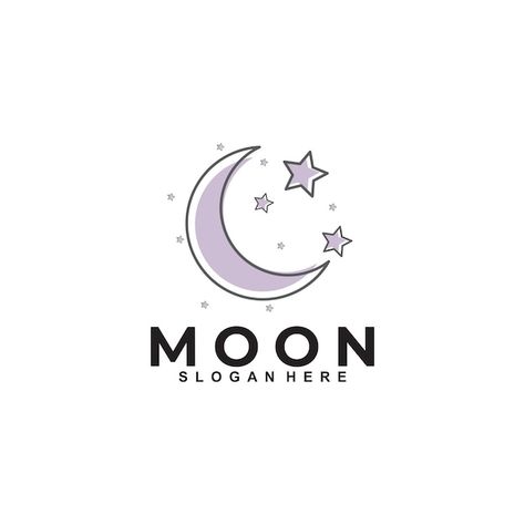 Moon logo vector design template | Premium Vector #Freepik #vector #night-logo #moon #moon #silhouette-logo Logos Ideas Creative, Moon Logo Ideas, Moon Logo Design Ideas, Moonlight Logo Design, Moon Light Logo Design, Moon Logo Design Creative, Crescent Moon Logo Design, Crescent Moon Logo, Moon Logo Design