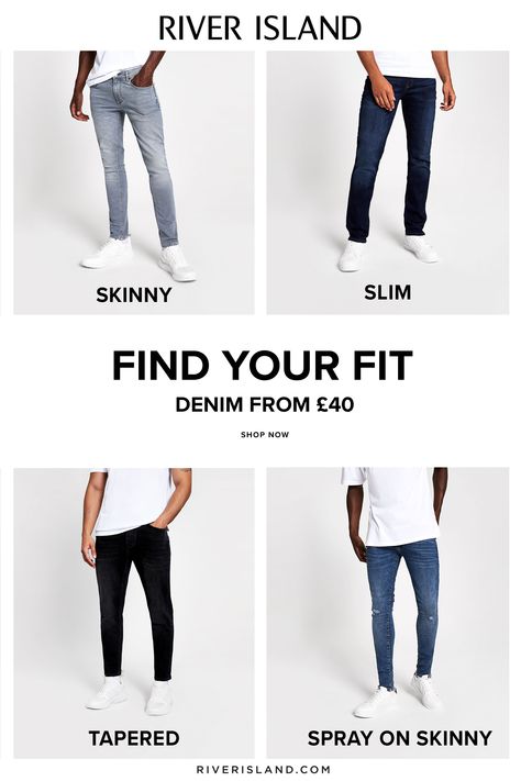 Forever timeless, find your perfect pair of men's jeans here with our collection of denim. From skinny to straight, slim to tapered, distressed to ripped and washes from bleached through to black, your signature denim style awaits. Luxury Men's Straight Hem Jeans, Mens Slim Straight Jeans, Cheap Rigid Denim Jeans For Men, Luxury Straight Fit Men's Jeans, Ribbed Jeans, Luxury Mid-rise Jeans For Men, Denim Fits, Latest Clothing Trends, Smart Casual Wardrobe