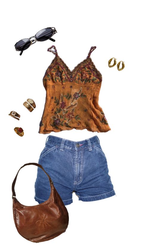 #outfitinspo #summeroutfit #vacationoutfit Beach 70s, 70s Outfit, Outfit Collage, Fashion Collage, Swaggy Outfits, Really Cute Outfits, Dream Clothes, Beach Outfit, Aesthetic Clothes