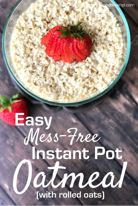 Oats Ideas, Instant Pot Oatmeal, Rolled Oats Recipe, Cook Oatmeal, Crockpot Oatmeal, Cooking Oatmeal, Pot Dinners, Pot Recipes Easy, Savory Food