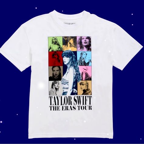 Official Merch Nwt Taylor Swift The Eras Tour Us Dates White Short Sleeve T-Shirt Unisex Brand New Excellent Condition Official Merchandise Smoke Free And Pet Free Home Taylor Swift T Shirts, Eras Concert, Taylor Swift Top, Taylor Swift Birthday Party Ideas, Taylor Swift Shirts, Taylor Swift Birthday, Taylor Swift Tour Outfits, Swift Tour, Taylor Swift The Eras Tour