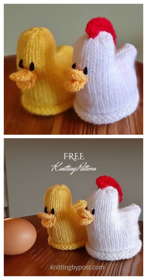 Knit Easter Chicks Egg Cozy Free Knitting Patterns - Knitting Pattern Creme Egg Covers Knitted Free, Cream Egg Covers Knitted Free Pattern, Easter Knitting Patterns Free, Knitted Easter Crafts, Easter Knitting, Innocent Smoothie, Halloween Eggs, Egg Cozy, Easter Patterns