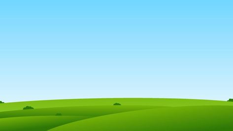 landscape cartoon scene. green field with bush on hill and summer clear blue sky with blank space for background and design element Scene Green, Green Field, Clear Blue Sky, Blank Space, Cityscape Photos, Logo Banners, Nature Backgrounds, Photo Template, Background Banner