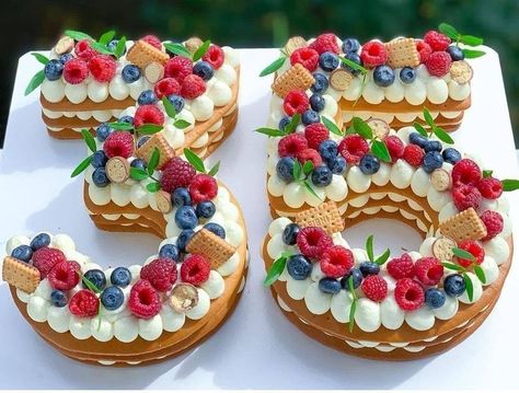 Number Birthday Cakes, 8th Birthday Cake, French Dessert Recipes, Birthday Cake For Husband, Cake For Husband, Big Wedding Cakes, French Dessert, Rainbow Food, Number Cake