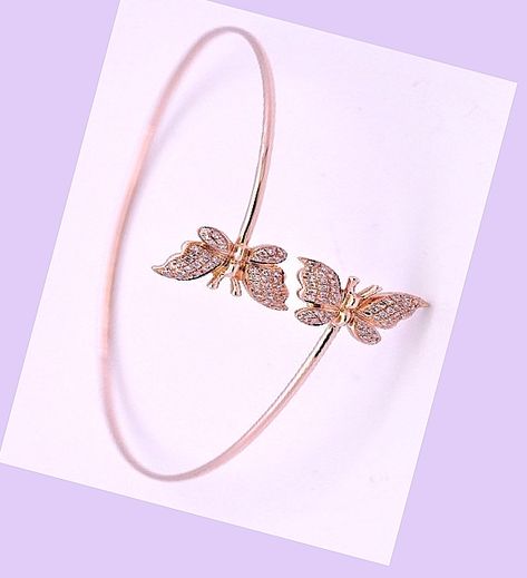 Diamond Butterfly cuff bracelet in pink gold. Butterfly Cuff, Diamond Butterfly, Diamond Bracelets, Pink Gold, Cuff Bracelet, Pink And Gold, Bangles, Cuff, Bracelet