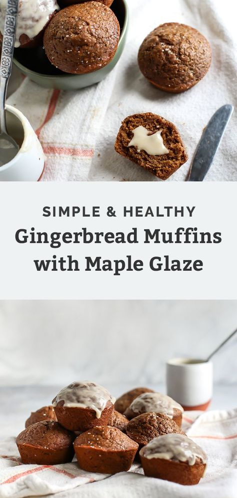 Healthy Gingerbread, Fit Mitten Kitchen, Gingerbread Muffins, Flaxseed Meal, Butter Glaze, Moist Muffins, Gluten Free Gingerbread, Flax Seed Recipes, Tofu Scramble