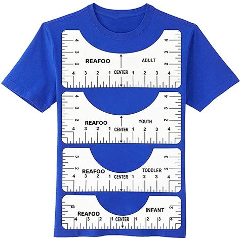 Amazon.com: REAFOO T-Shirt Alignment Ruler Guide Tool,4 Pack T-Shirt Ruler to Center Designs for Adults Youth Toddler Infant(White) Cricut Accessories, Clothing Pattern Design, Sewing Collars, Costura Diy, Quilting Rulers, Drawing Templates, Sewing Tools, T Shirt Diy, Sewing Notions