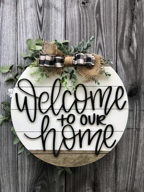 Circuit Wood Signs, Crichton Designs, Building Tables, Elephant Rings, Round Welcome Sign, Welcome To Our Home Sign, Circuit Maker, Welcome Sign Front Door, Cuadros Diy