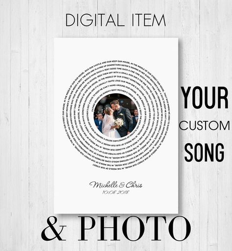 Custom Song Lyrics Wall Art Custom Vinyl Record Art Print | Etsy Ukraine Custom Vinyl Record, Wedding Song Lyrics, Song Lyric Print, Vinyl Record Art, Personalized Housewarming Gifts, First Home Gifts, Record Art, Bedroom Signs, Print Fonts