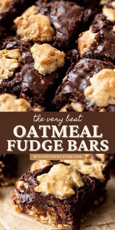 Cookies Or Bars Recipes, Gooey Chocolate Oatmeal Bars, Oatmeal Chocolate Fudge Bars, Baked Squares Bar Recipes, Chocolate Fudge Oat Bars, Dessert Using Oatmeal, Easy Chocolate Bars Recipes, Cake Bake Recipes, Dessert Recipes With Oatmeal