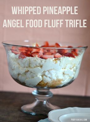 Whipped Pineapple, Angel Food Trifle, Easy Carrot Recipes, Pineapple Fluff, Angel Food Cake Desserts, Pineapple Angel Food, Dessert Parfait, Pineapple Desserts, Fluff Desserts