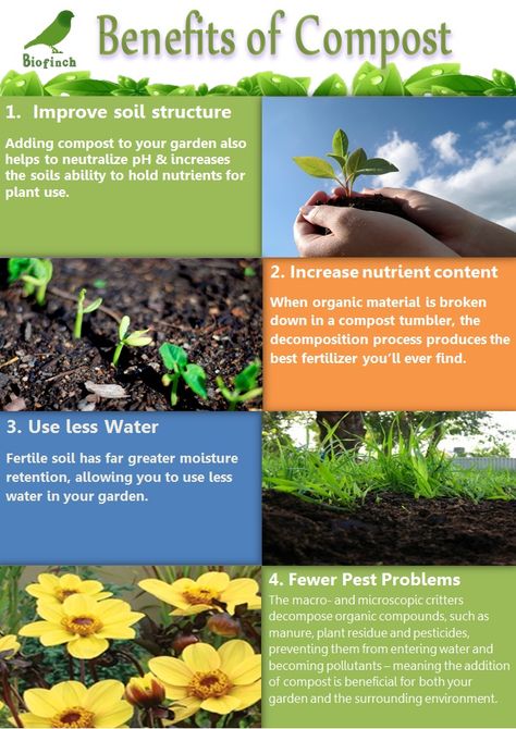 4 Main Benefits of Compost for your Garden Benefits Of Composting, Compost Benefits, Compost Poster, Green Campaign, Soil Conservation, Compost Tumbler, Garden Help, Home Vegetable Garden, Soil Improvement