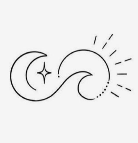 Line Art Tattoos Simple, Easy Witchy Drawings, Cool Sun Tattoos, Small Tattoo Outlines, Awakening Drawing, Simple Sister Tattoos, Starter Tattoos Ideas, Space Henna, Simple Stick And Poke Tattoo