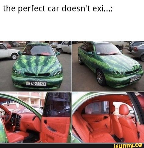 Driving Memes, Watermelon Car, Funny Car Memes, Car Memes, Road Rage, 웃긴 사진, Car Humor, Monster Truck, Edgy Memes