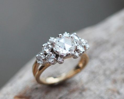 Engagement Rings | LILOVEVE Diamond Cluster Rings, Engagement Ring Ideas, Handmade Engagement Rings, Cluster Rings, Stunning Engagement Ring, Crown Ring, Mon Cheri, Bling Rings, Diamond Cluster