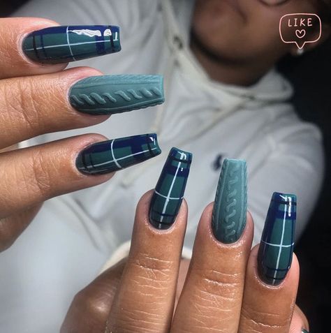 November Nail Designs, Plaid Nail Designs, Plaid Nail Art, November Nails, Plaid Nails, Sweater Nails, Kwanzaa, Xmas Nails, Fabulous Nails