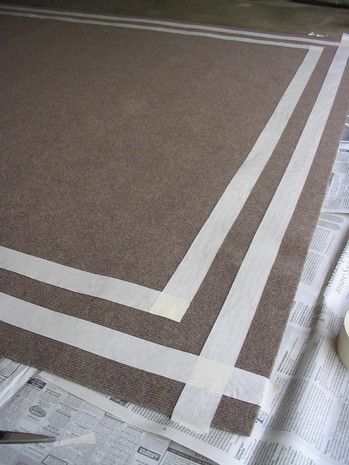 How to paint an indoor/outdoor rug. » Curbly | DIY Design Community Rug Trends, Painted Rug, Casa Exterior, Floor Cloth, Indoor Outdoor Rug, Diy Rug, Paint Roller, Home Improvement Store, Painted Floors