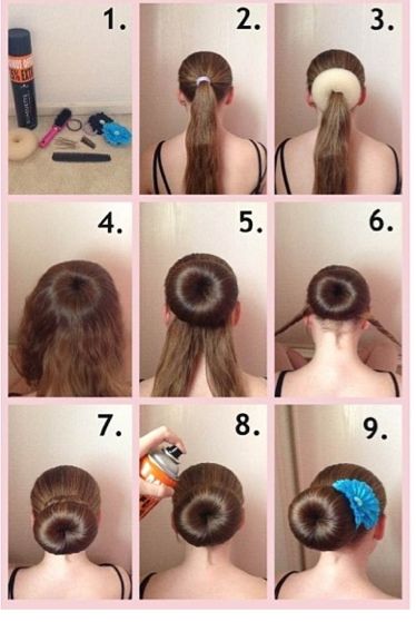 How to do a sock bun with a hair donut, I need one of these Hair Bun Donut, Bun Donut, Donut Bun Hairstyles, Bun Maker Hairstyles, Ballet Hairstyles, Donut Bun, Hair Donut, Sock Bun, Hair Bun Tutorial