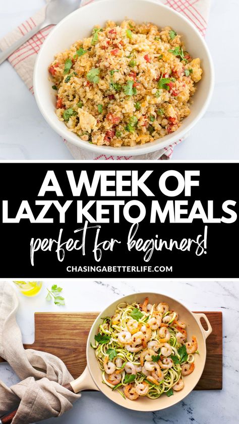 Looking for the best keto meals that are perfect for beginners? Check out these yummy lazy keto meal ideas. These easy-to-make low carb and keto recipes will keep you in ketosis even after a busy day Lazy Keto For Beginners, Keto Diet For Beginners Recipe, Lazy Keto Meals, Lazy Keto Recipes, Keto Meal Ideas, Best Keto Meals, Easy Keto Meal Plan, Lazy Keto, Daily Meal Plan