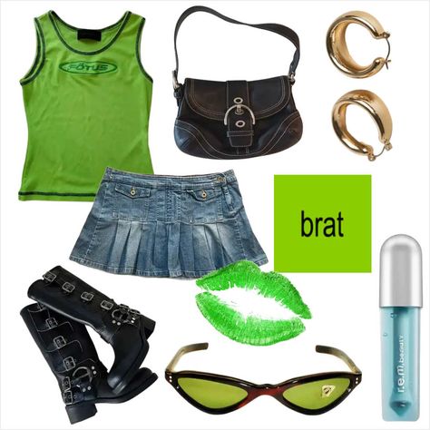 charli xcx brat inspired outfit 💚 Dti Outfits Club Classics, Brat Outfits Aesthetic, Brat Club Outfit, Brat Themed Outfit, Brat Summer Outfit Aesthetic, Charli Xcx Brat Concert Outfit, Club Classics Outfit, Charli Xcx Concert Outfit Ideas, Brat Inspired Outfits