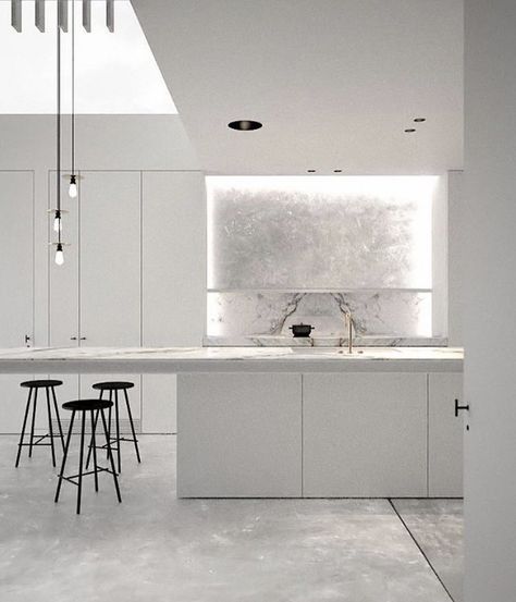 🖤 Design Controsoffitto, Modern Scandinavian Interior Design, White Kitchen Interior, Minimalist Dekor, Modern Scandinavian Interior, Interior Dapur, Minimal Kitchen, Interior Minimalista, Scandinavian Interior Design