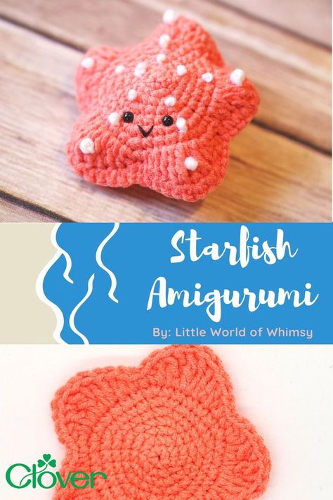 What better way to welcome the warmer beach days ahead than by making your very own amigurumi starfish! @littleworldofwhimsy shares this adorable pattern on our blog Crochet Starfish Pillow Free Pattern, Amigurumi Starfish Free Pattern, Crochet Starfish Free Pattern, Starfish Amigurumi, Starfish Crochet, Crochet Keyrings, Crochet Journal, Crochet Starfish, Coastal Crochet