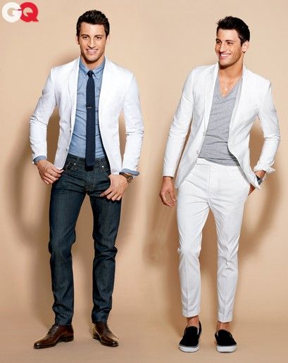 how to wear the white jacket Mens White Suit, Suits And Ties, Men In White, Stil Masculin, Style Masculin, Sharp Dressed Man, Herren Outfit, Mode Masculine, Well Dressed Men