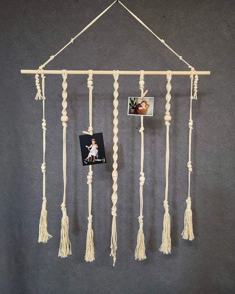 Macrame Photo Hanger, Photo Display Wall, Nursery Macrame, Photo Hanger, Hanging Boho Decor, Photo Wall Hanging, Photo Hanging, Photo Wall Display, Hanging Display