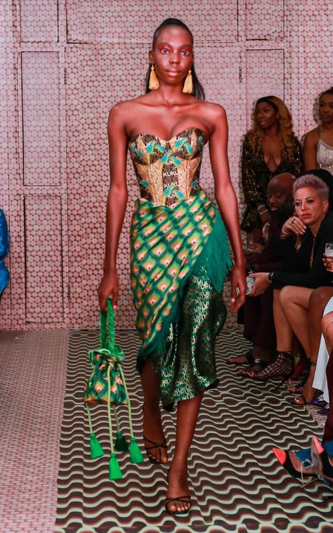 Lagos Fashion Week, Jacquard Midi Skirt, Lagos Fashion, African Fashion Week, Conceptual Fashion, African Inspired Fashion, African Dress, Fashion Week Spring, Moda Operandi