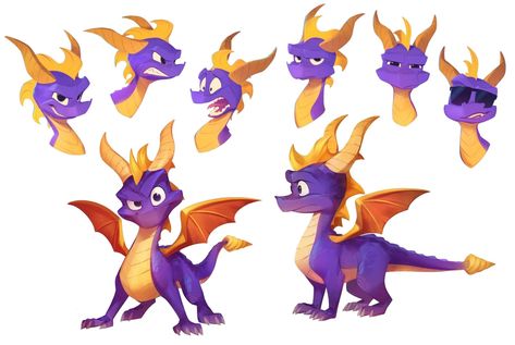 Spyro concept art from Spyro Reignited Trilogy #art #illustration #artwork #gaming #videogames #gamer #conceptart #gameart #drawing Spyro Concept Art, Spyro Characters, Spyro Reignited Trilogy, Disney Art Style, Cute Dragon Drawing, Dragon Comic, Spyro The Dragon, Character Model Sheet, Creature Drawings