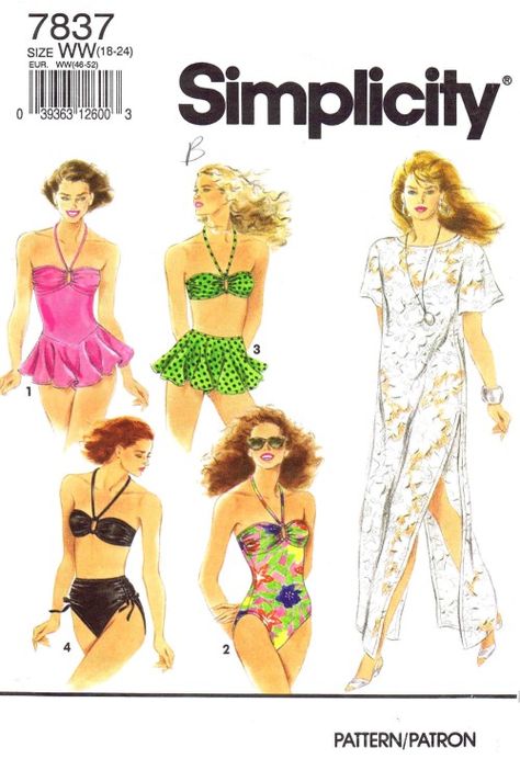 Fashion 1990s, Swimwear Shoot, Vintage Bathing Suits, Modern Sewing Patterns, Swimsuit Pattern, Vintage Swimsuits, Womens Sewing Patterns, 2 Piece Swimsuits, Simplicity Sewing Patterns