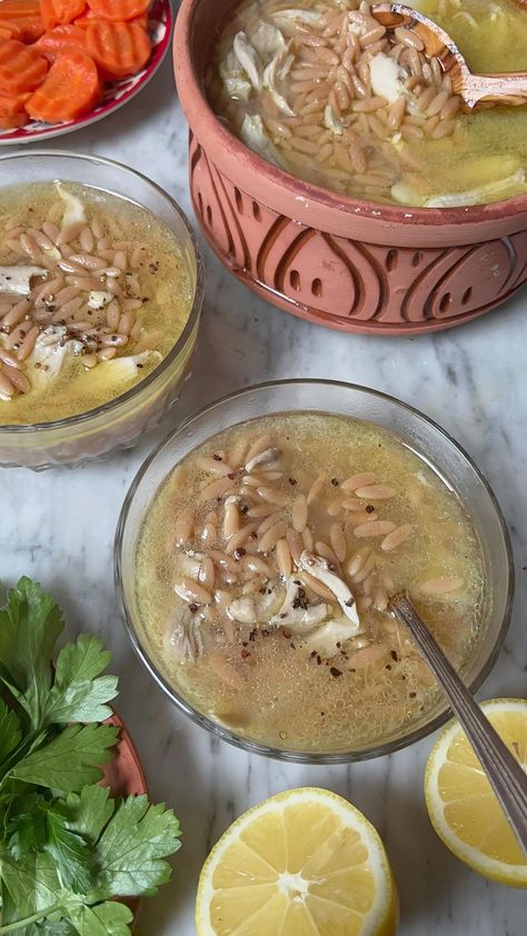 hind 🇪🇬🇺🇸’s Instagram video: “today’s ramadan series includes another soup recipe: lisan asfoor 🐦 bird’s tongue soup (lisan asfoor) 🇪🇬 this is a quintessential egyptian…” Ramadan Soup, Ramadan Series, Cardamom Pods, Egyptian Food, Chicken Pieces, Bouillon Cube, Orzo Pasta, Bay Leaf, Chicken Noodle Soup