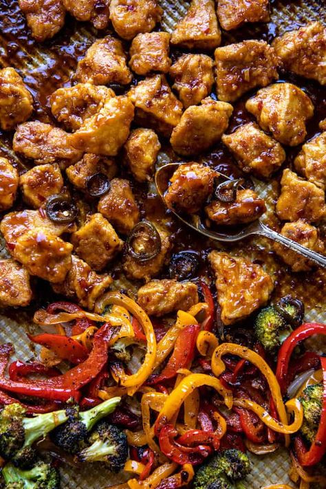 Sticky Sweet And Sour Chicken, Party Dinner Ideas, General Tao Chicken, Recipes Dinner Party, Half Baked Harvest Recipes, Recipes Healthy Dinner, Easy Sheet Pan Dinners, Sweet And Sour Chicken, Sweet N Sour Chicken