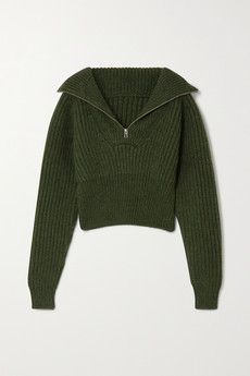 NET-A-PORTER.COM Olive Sweater, Knitwear Trends, Autumn Knitwear, Winter Knitwear, The Attico, Oversized Collar, Fashion Buyer, Embroidered Cardigan, Popular Dresses