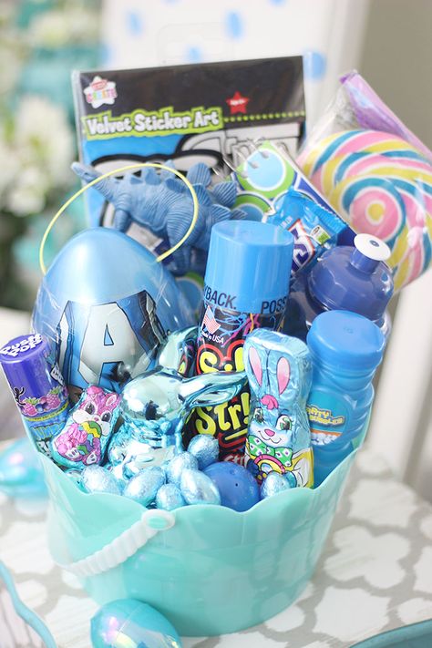 Blue Easter Basket, Unicorn Easter Basket, Easter Basket Themes, Easter Basket Ideas, Easter Basket Fillers, On The Bright Side, Ride On Toys, Basket Ideas, Easter Diy