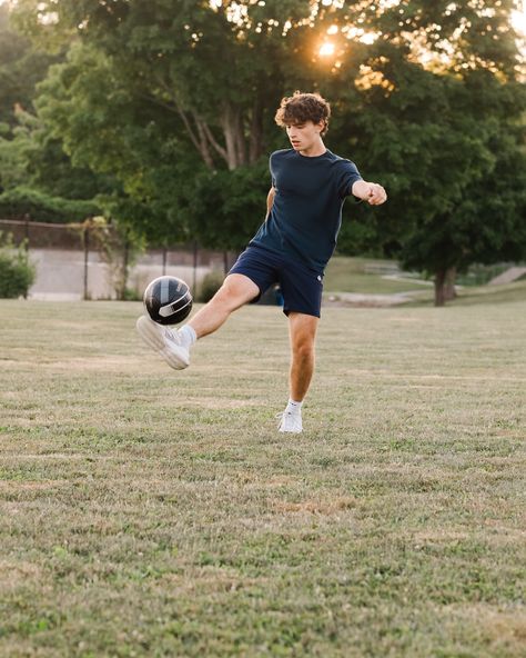 I watched this kid learn to walk and he never went anywhere without a soccer ball it seemed once he started walking. It was such a joy to photograph him for senior pictures this fall as he finishes up @ehsclass.25 Boys Senior Soccer Pictures, Soccer Commitment Pictures, Soccer Action Shots Photography, Youth Soccer Pictures, People Playing Soccer, Soccer Ball, Senior Pictures, Kids Learning, Soccer