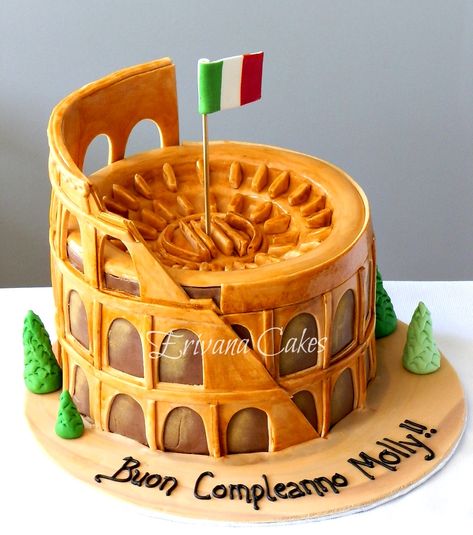 Get inspired by these fun, playful cakes modeled after Rome, the Eternal City that has sparked romance throughout generations. Creative Sweets, Amazing Cupcakes, City Cake, Cakes Design, Italian Party, Travel Cake, Italian Cake, Specialty Cakes, Unique Cakes