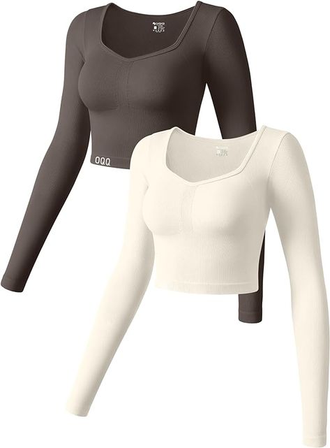 #amazonfinds #amazonmusthaves #amazonactivewear #amazonactivewearfinds #amazonworkoutclothes #amazonworkoutsets #amazonathleisure #amazonfashion #athleisure #athletics Crop Tops Long Sleeve, Tops Long Sleeve, Long Crop Top, Workout Outfit, Light Sweater, Scrub Tops, Crop Shirt, Gym Outfit, Long Sleeve Crop Top