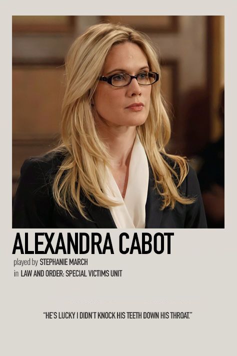 Minimalistic Polaroid Poster, Svu Funny, Alexandra Cabot, Alex Cabot, Stephanie March, Law School Life, Law And Order: Special Victims Unit, Chris Meloni, Elite Squad