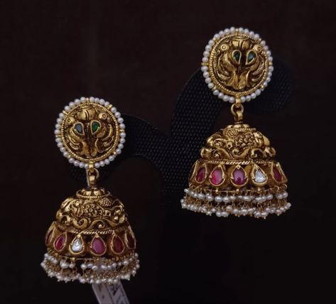 Chandraharam Lockets, Diamond Buttalu, Kasula Peru, Gold Buttalu, Big Earrings Gold, Gold Jhumkas, Simple Bridal Jewelry, Kalamkari Dresses, Temple Jewellery Earrings