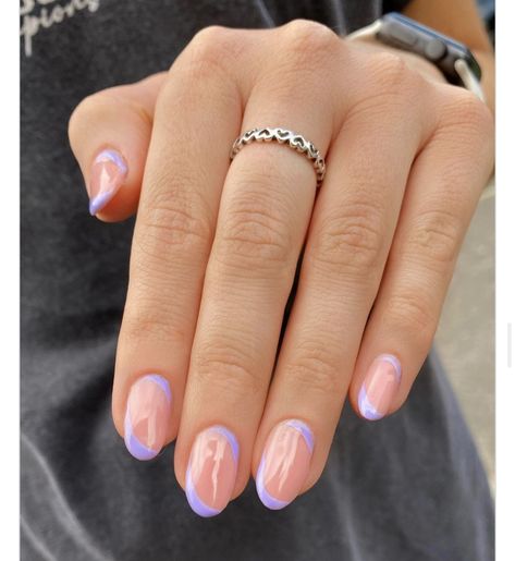 Biab Nail, Lilac Nails Design, Purple Gel Nails, Biab Nails, Lilac Nails, Long Nail Designs, Minimal Nails, Casual Nails, Floral Nail Art