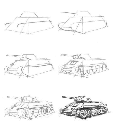 Tank Drawing Reference, Tank Drawing Easy, Tank Sketch, Tank Reference, Tank Drawing, Army Drawing, Soldier Drawing, Bike Drawing, Military Drawings