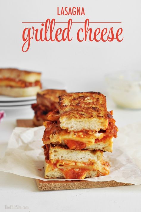 Venture out and try something new! Add your leftover pasta to some grilled cheese for a new twist. #recipe Garlic Bread Lasagna Sandwich, Lasagna Leftovers Ideas, Leftover Lasagna Ideas, Lasagna Grilled Cheese, Garlic Bread Lasagna, Leftover Lasagna, Buttered Bread, Homemade Lasagna Recipes, Grilled Cheese Recipe