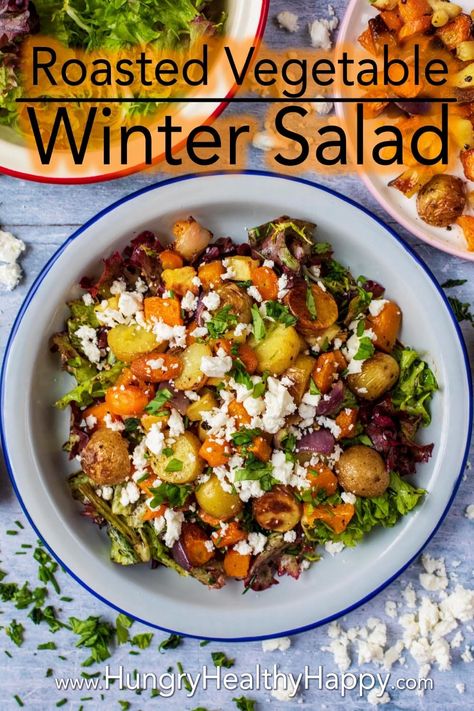 Roasted Salad, Winter Salad Recipes, Warm Salad, Healthy Recipes Easy Snacks, Roasted Vegetable, Winter Salad, Makanan Diet, Healthy Snacks Easy, Vegetable Salad