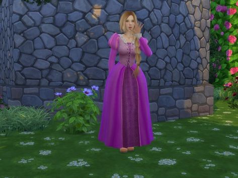 Sims 4 Cc Rapunzel Dress, Sims 4 Rapunzel Dress, Sims 4 Rapunzel Cc, Sage Clothing, History Clothes, Tangled Dress, Disney Princess Challenge, Barbie Rapunzel, Sims Download