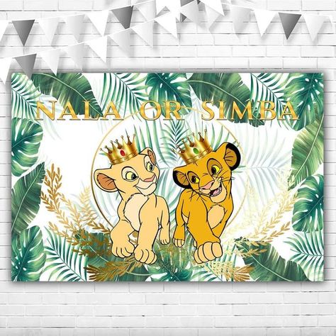 Lion King Backdrop, Gender Reveal Background, Background For Boys, Baby Shower Banners, Gender Reveal Themes, Re Leone, Gender Reveal Decorations, Baby Shower Banner, Reveal Ideas