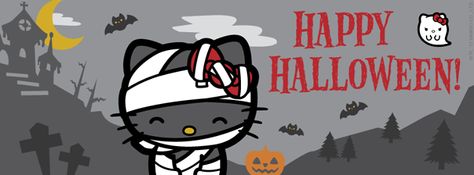 Sanrio Hello Kitty Happy Halloween Facebook Timeline Cover Hello Kitty Halloween Costume, Halloween Facebook Cover, Hello Kitty Funny, Shoes Hello Kitty, Kitty Collector, Sanrio Halloween, Halloween Hello Kitty, Kitty Funny, Hello Holiday